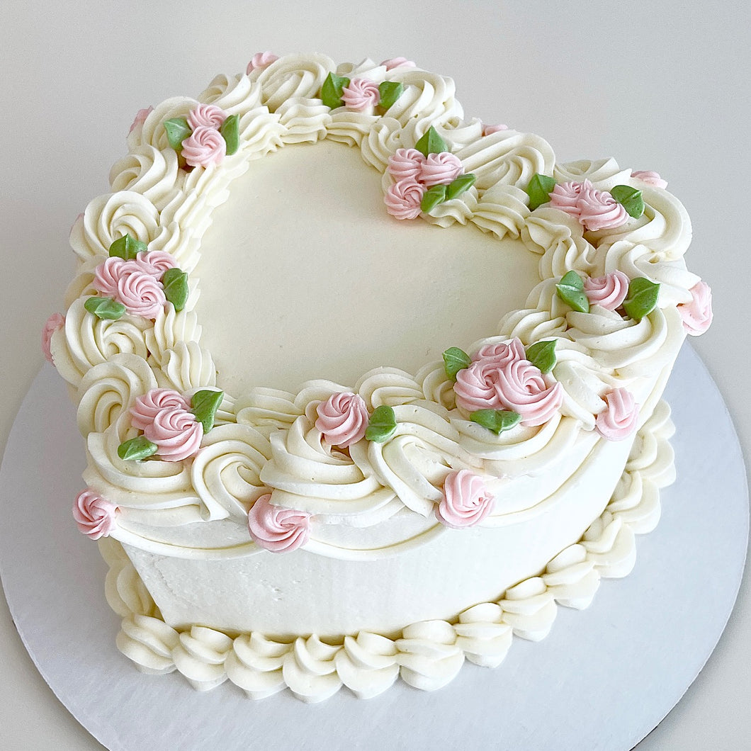 pink heart cake | Pretty birthday cakes, Cute birthday cakes, Vintage  birthday cakes